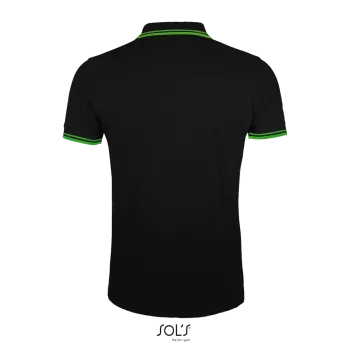 Φωτογραφία από πίσω από Pasadena Men 3XL - Ανδρικό πόλο πικέ σε χρώμα Black-Lime