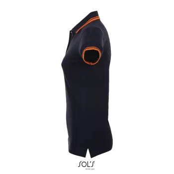 Φωτογραφία προφίλ από Pasadena Women - Γυναικείο πόλο πικέ σε χρώμα French Navy-Neon Orange