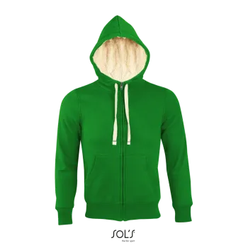 Φωτογραφία από μπροστά από Sherpa - Unisex ζακέτα φούτερ με κουκούλα σε χρώμα Bud Green
