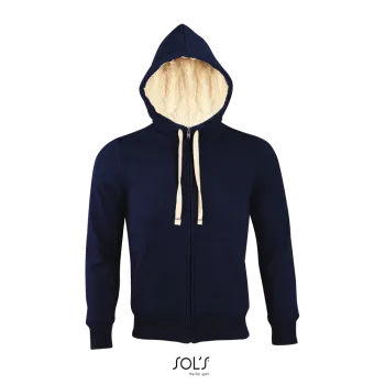 Φωτογραφία από μπροστά από Sherpa - Unisex ζακέτα φούτερ με κουκούλα σε χρώμα French Navy