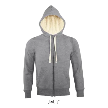 Φωτογραφία από μπροστά από Sherpa - Unisex ζακέτα φούτερ με κουκούλα σε χρώμα Grey Melange