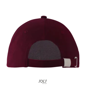 Φωτογραφία από πίσω από Long Beach - Πεντάφυλλο καπέλο τζόκεϊ σε χρώμα Burgundy