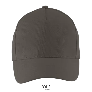 Φωτογραφία από μπροστά από Long Beach - Πεντάφυλλο καπέλο τζόκεϊ σε χρώμα Carbon Grey