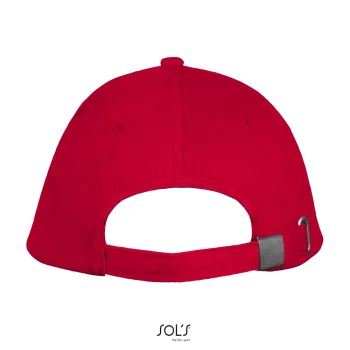 Φωτογραφία από πίσω από Long Beach - Πεντάφυλλο καπέλο τζόκεϊ σε χρώμα Red-White