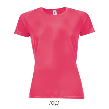 Φωτογραφία από μπροστά από Sporty Women - Γυναικείο αθλητικό T-Shirt σε χρώμα Neon Coral