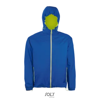 Φωτογραφία από μπροστά από Skate 3XL - Unisex αντιανεμικό με επένδυση δίχτυ σε χρώμα Royal Blue-Neon Gold