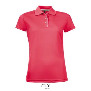 Φωτογραφία από μπροστά από Performer Women - Γυναικείο αθλητικό πόλο σε χρώμα Neon Coral