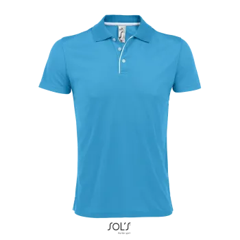 Φωτογραφία από μπροστά από Performer Men 3XL - Ανδρικό αθλητικό πόλο σε χρώμα Aqua