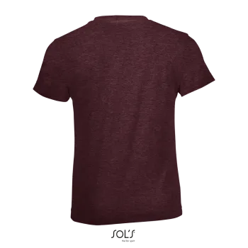 Φωτογραφία από πίσω από Regent Fit Kids Heather - Παιδικό T-shirt σε στενή γραμμή σε χρώμα Heather Oxblood
