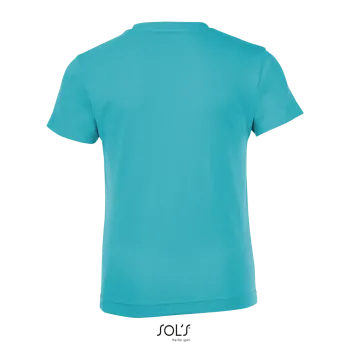 Φωτογραφία από πίσω από Regent Fit Kids - Παιδικό T-shirt σε στενή γραμμή σε χρώμα Atoll Blue