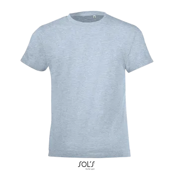 Φωτογραφία από μπροστά από Regent Fit Kids Heather - Παιδικό T-shirt σε στενή γραμμή σε χρώμα Heather Sky