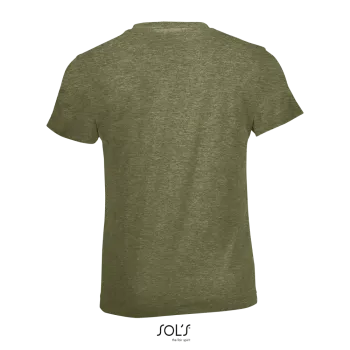Φωτογραφία από πίσω από Regent Fit Kids Heather - Παιδικό T-shirt σε στενή γραμμή σε χρώμα Heather Khaki