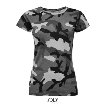 Φωτογραφία από μπροστά από Camo Women - Γυναικείο T-shirt παραλλαγής σε χρώμα Grey Camo