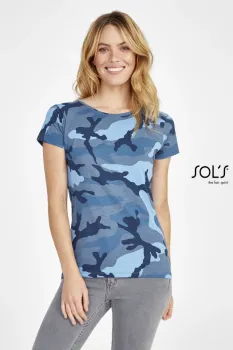 Φωτογραφία από Camo Women - Γυναικείο T-shirt παραλλαγής σε χρώμα Blue Camo