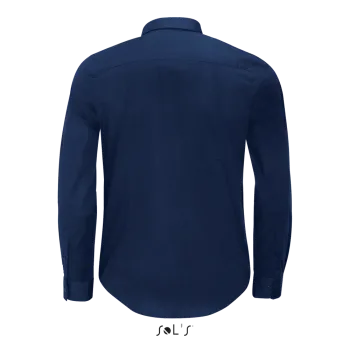 Φωτογραφία από πίσω από Blake Men - Ανδρικό μακρυμάνικο ελαστικό πουκάμισο σε χρώμα Dark Blue