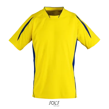 Φωτογραφία από μπροστά από Maracana 2 SSL - Unisex κοντομάνικη μπλούζα σε χρώμα Lemon-Royal