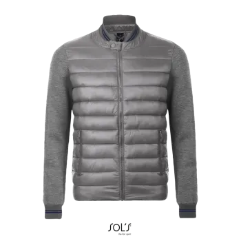 Φωτογραφία από μπροστά από Volcano - Unisex μπουφάν 2 υλικών σε χρώμα Melange Grey-Metal Grey