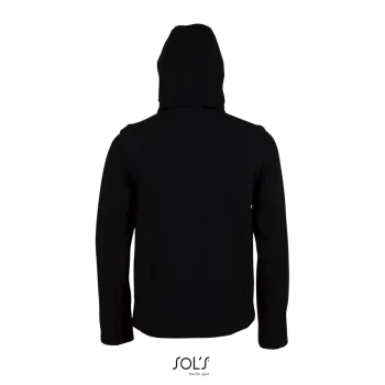 Φωτογραφία από πίσω από Transformer 3-5XL - Μπουφάν softshell με αποσπώμενη κουκούλα και μανίκια σε χρώμα Black