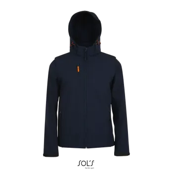 Φωτογραφία από μπροστά από Transformer 3-5XL - Μπουφάν softshell με αποσπώμενη κουκούλα και μανίκια σε χρώμα French Navy