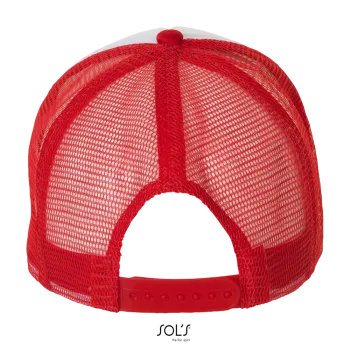 Φωτογραφία από πίσω από Bubble - Πεντάφυλλο καπέλο με δίχτυ και σφουγγάρι σε χρώμα White-Red