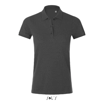 Φωτογραφία από μπροστά από Brandy Women - Γυναικείο πόλο σε χρώμα Dark Grey-White