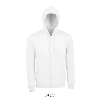 Φωτογραφία από μπροστά από Stone Λευκό - Unisex ζακέτα φούτερ με κουκούλα σε χρώμα White