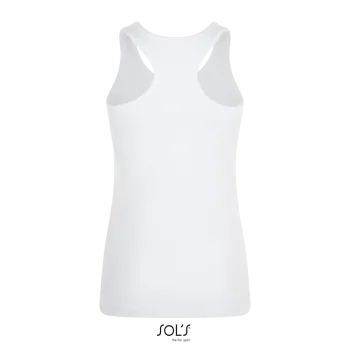 Φωτογραφία από πίσω από Justin Women Λευκό - Γυναικείο αμάνικο μπλουζάκι σε χρώμα White