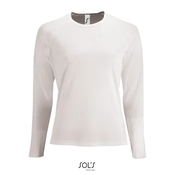 Φωτογραφία από μπροστά από Sporty LSL Women Λευκό - Γυναικείο μακρυμάνικο αθλητικό Τ-shirt σε χρώμα White