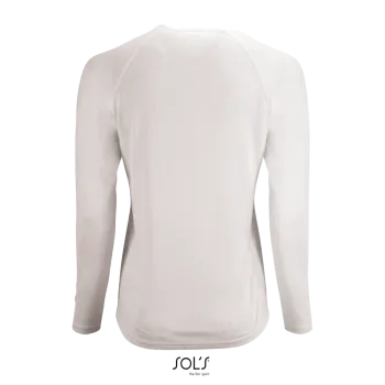 Φωτογραφία από πίσω από Sporty LSL Women Λευκό - Γυναικείο μακρυμάνικο αθλητικό Τ-shirt σε χρώμα White