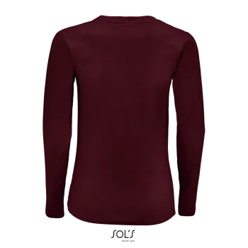 Φωτογραφία από πίσω από Imperial LSL Women - Γυναικείο μακρυμάνικο T-shirt σε χρώμα Oxblood