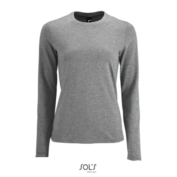 Φωτογραφία από μπροστά από Imperial LSL Women - Γυναικείο μακρυμάνικο T-shirt σε χρώμα Grey Melange