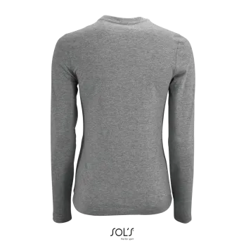 Φωτογραφία από πίσω από Imperial LSL Women - Γυναικείο μακρυμάνικο T-shirt σε χρώμα Grey Melange