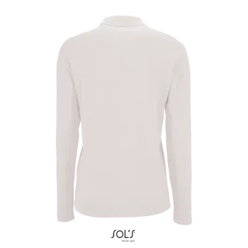 Φωτογραφία από πίσω από Perfect LSL Women Λευκό 3XL - Γυναικείο μακρυμάνικο πόλο πικέ σε χρώμα White