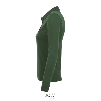 Φωτογραφία από πίσω από Perfect LSL Women 3XL - Γυναικείο μακρυμάνικο πόλο πικέ σε χρώμα Bottle Green