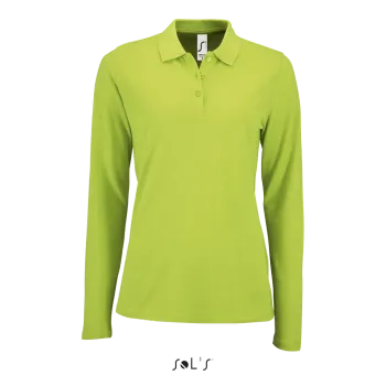 Φωτογραφία από μπροστά από Perfect LSL Women 3XL - Γυναικείο μακρυμάνικο πόλο πικέ σε χρώμα Apple Green