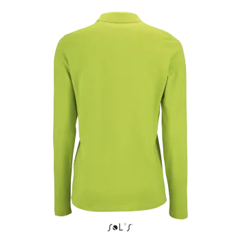 Φωτογραφία από πίσω από Perfect LSL Women 3XL - Γυναικείο μακρυμάνικο πόλο πικέ σε χρώμα Apple Green