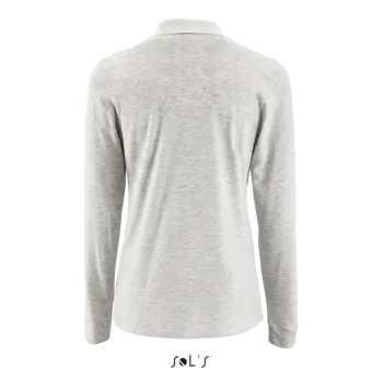 Φωτογραφία από πίσω από Perfect LSL Women 3XL - Γυναικείο μακρυμάνικο πόλο πικέ σε χρώμα Ash