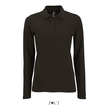 Φωτογραφία από μπροστά από Perfect LSL Women 3XL - Γυναικείο μακρυμάνικο πόλο πικέ σε χρώμα Black