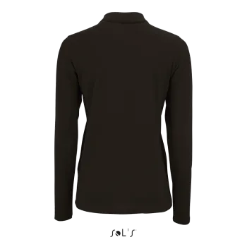 Φωτογραφία από πίσω από Perfect LSL Women 3XL - Γυναικείο μακρυμάνικο πόλο πικέ σε χρώμα Black