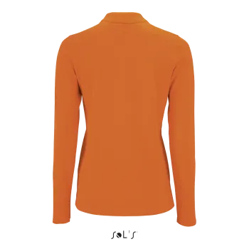 Φωτογραφία από πίσω από Perfect LSL Women 3XL - Γυναικείο μακρυμάνικο πόλο πικέ σε χρώμα Orange