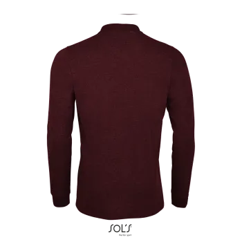 Φωτογραφία από πίσω από Perfect LSL Men 4XL - Ανδρικό μακρυμάνικο πόλο πικέ σε χρώμα Heather Oxblood