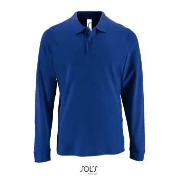 Φωτογραφία από μπροστά από Perfect LSL Men 4XL - Ανδρικό μακρυμάνικο πόλο πικέ σε χρώμα Royal Blue