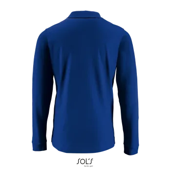 Φωτογραφία από πίσω από Perfect LSL Men 4XL - Ανδρικό μακρυμάνικο πόλο πικέ σε χρώμα Royal Blue