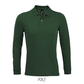 Φωτογραφία από μπροστά από Perfect LSL Men 4XL - Ανδρικό μακρυμάνικο πόλο πικέ σε χρώμα Bottle Green
