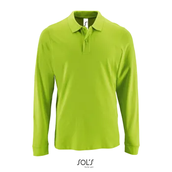 Φωτογραφία από μπροστά από Perfect LSL Men 4XL - Ανδρικό μακρυμάνικο πόλο πικέ σε χρώμα Apple Green