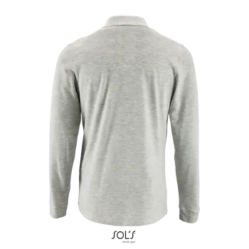Φωτογραφία από πίσω από Perfect LSL Men 4XL - Ανδρικό μακρυμάνικο πόλο πικέ σε χρώμα Ash