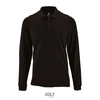 Φωτογραφία από μπροστά από Perfect LSL Men 4XL - Ανδρικό μακρυμάνικο πόλο πικέ σε χρώμα Black