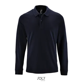 Φωτογραφία από μπροστά από Perfect LSL Men 4XL - Ανδρικό μακρυμάνικο πόλο πικέ σε χρώμα French Navy
