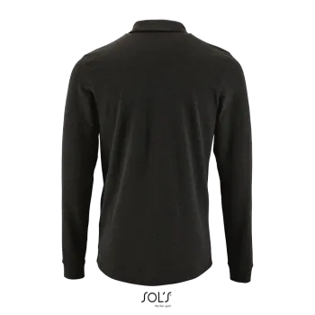 Φωτογραφία από πίσω από Perfect LSL Men 4XL - Ανδρικό μακρυμάνικο πόλο πικέ σε χρώμα Charcoal Melange