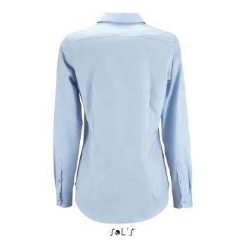 Φωτογραφία από πίσω από Brody Women - Γυναικείο μακρυμάνικο πουκάμισο herringbone σε χρώμα Sky Blue